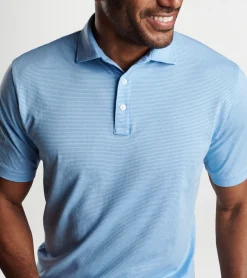 Clearance Peter Millar Pilot Mill Haynes Stripe Short-Sleeve Polo ALOE
