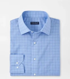 Fashion Peter Millar Pitney Cotton Sport Shirt Tahoe Blue