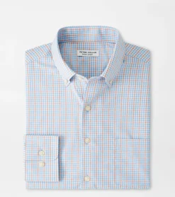 Sale Peter Millar Polk Performance Twill Sport Shirt Cottage Blue