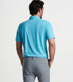 Discount Peter Millar Regent Geo Performance Jersey Polo Turquoise