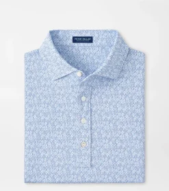 Clearance Peter Millar Rhythm Performance Jersey Polo WHITE/BLUE PEARL