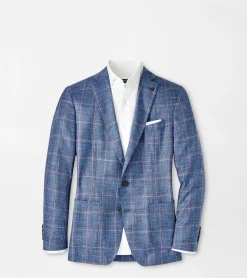 Sale Peter Millar Roseville Windowpane Soft Jacket BLUE PEARL