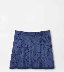 Fashion Peter Millar Sally Tonal Floral Trim Skort Navy