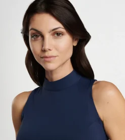 Outlet Peter Millar Scottie Mock Neck Shell Navy