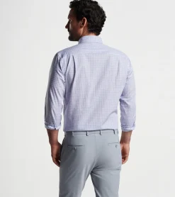 New Peter Millar Seawell Cotton Sport Shirt PEACH BLOOM