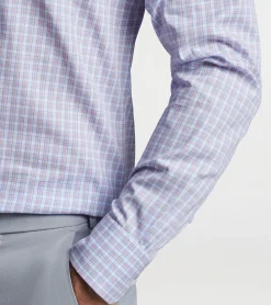 New Peter Millar Seawell Cotton Sport Shirt PEACH BLOOM