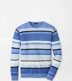 Outlet Peter Millar Serene Multi-Color Crew Tahoe Blue