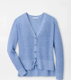 Fashion Peter Millar Seymour Shaker Stitch Cardigan BLUE HERON