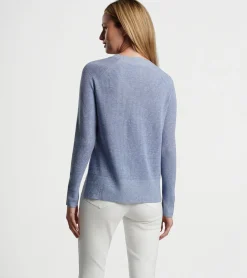 Fashion Peter Millar Seymour Shaker Stitch Cardigan BLUE HERON