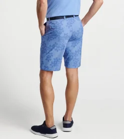 Fashion Peter Millar Shackleford Abstract Floral Performance Hybrid Short BONDI BLUE