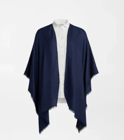 New Peter Millar Silk Cashmere Cape Navy