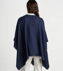 New Peter Millar Silk Cashmere Cape Navy