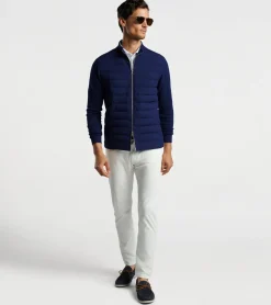 Sale Peter Millar Smith Hybrid Seersucker Sweater Jacket Navy
