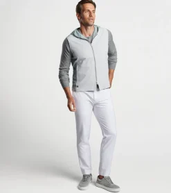 Best Peter Millar Solstice Performance Hybrid Full-Zip Hoodie Vest British Grey
