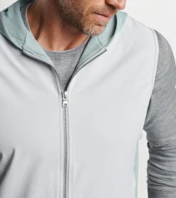 Best Peter Millar Solstice Performance Hybrid Full-Zip Hoodie Vest British Grey