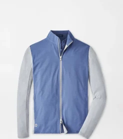 Fashion Peter Millar Solstice Performance Hybrid Full-Zip Cardigan BLUE PEARL