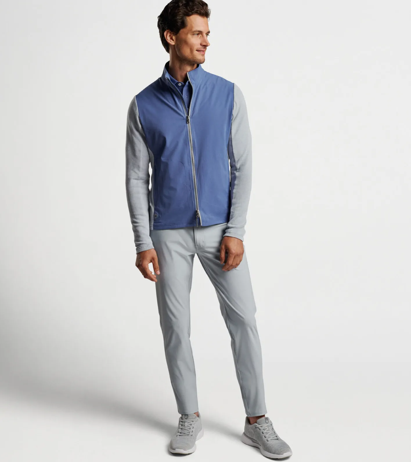 Fashion Peter Millar Solstice Performance Hybrid Full-Zip Cardigan BLUE PEARL