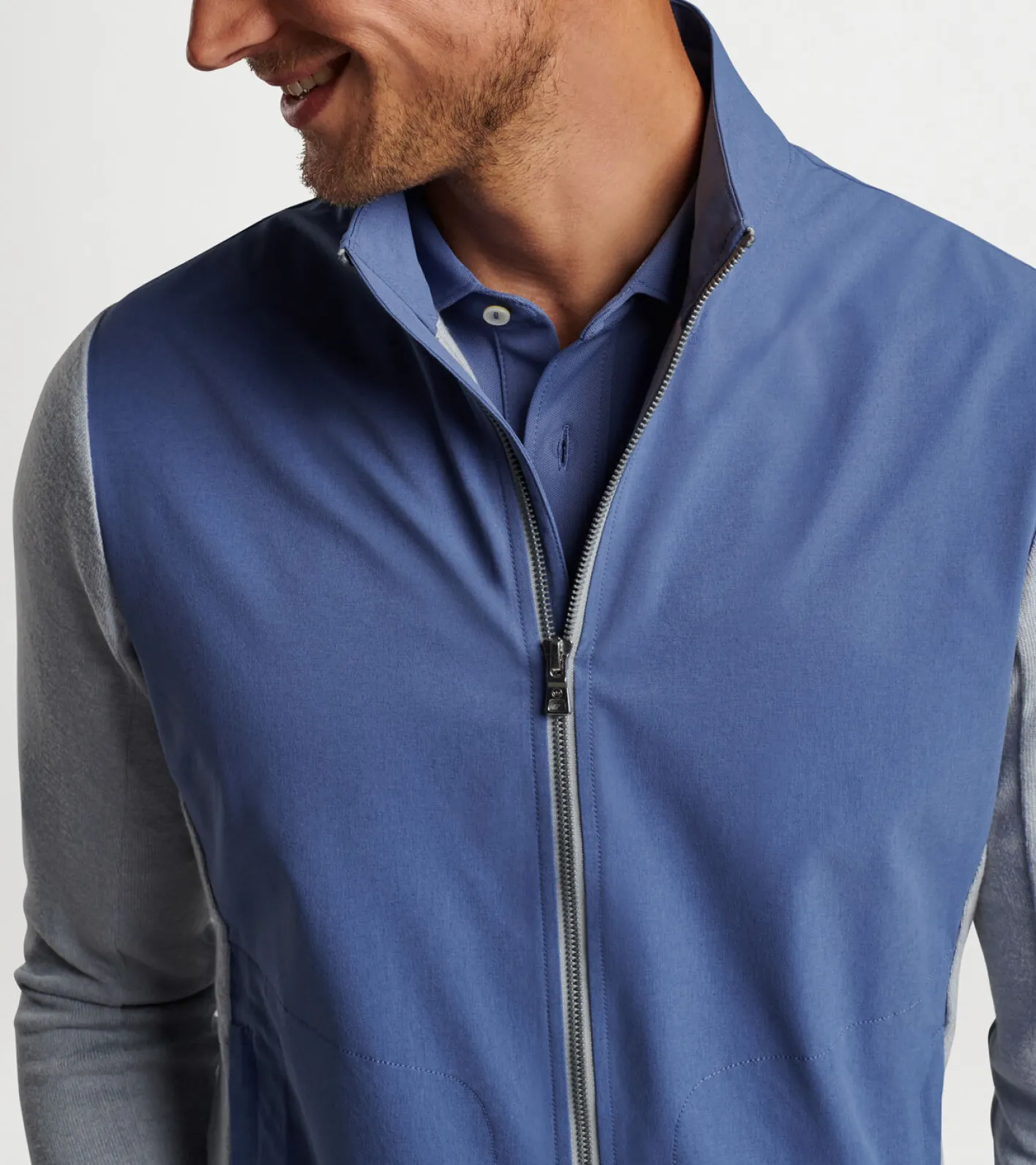 Fashion Peter Millar Solstice Performance Hybrid Full-Zip Cardigan BLUE PEARL