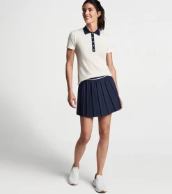 Best Peter Millar Stuart Short-Sleeve Collared Performance Sweater Black/White