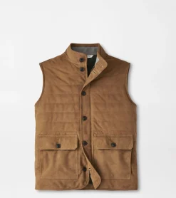 Clearance Peter Millar Suede Greenwich Vest Birchwood