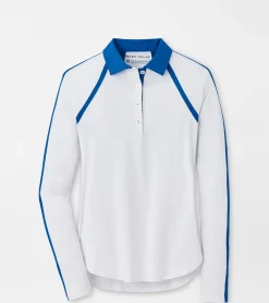 Best Peter Millar Suggs Inset Stripe Polo WHITE/BLUE BIRD