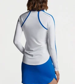 Best Peter Millar Suggs Inset Stripe Polo WHITE/BLUE BIRD