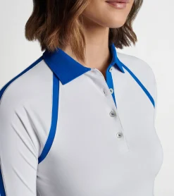 Best Peter Millar Suggs Inset Stripe Polo WHITE/BLUE BIRD