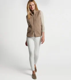 Clearance Peter Millar Tatjana Mixed Media Vest PEBBLE