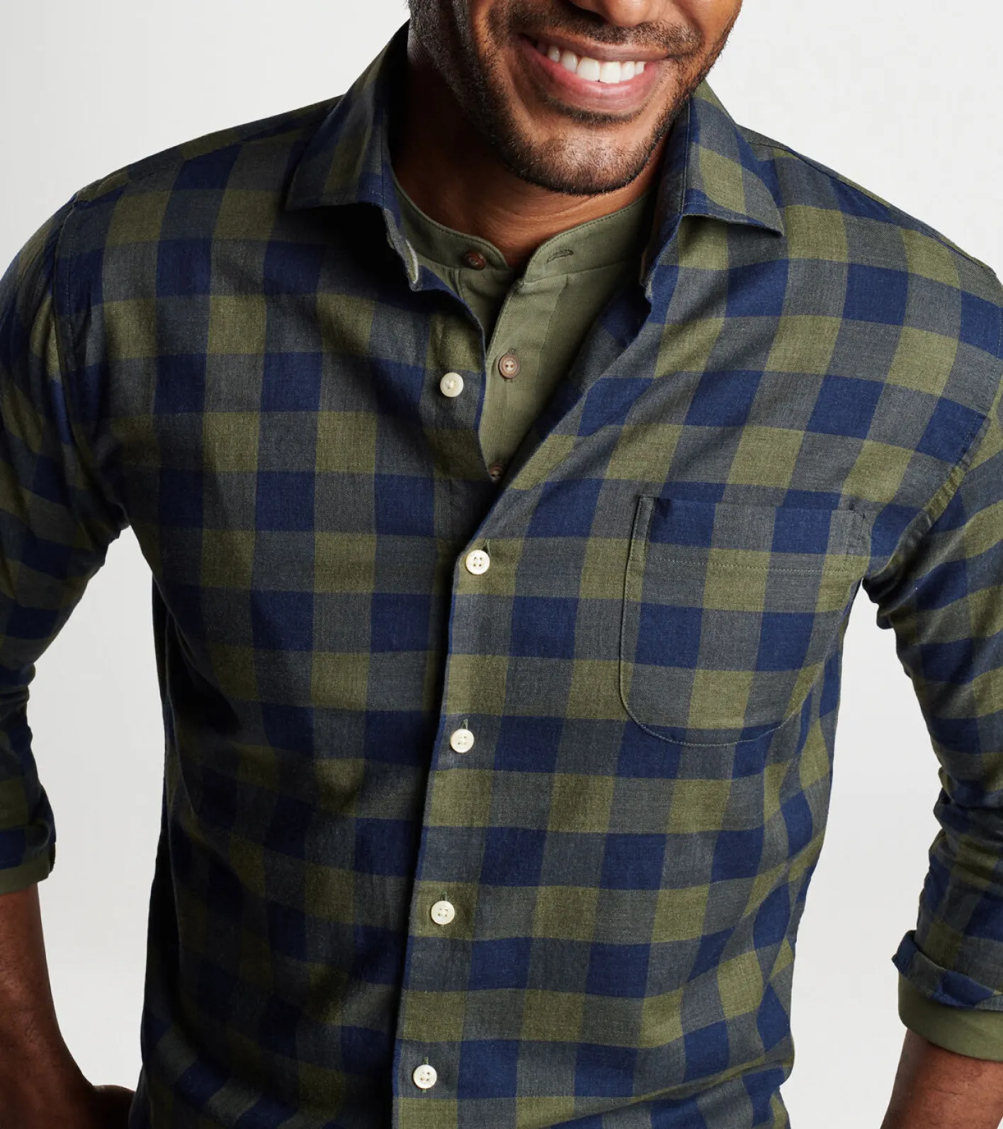 Outlet Peter Millar Thorp Cotton Sport Shirt JUNIPER