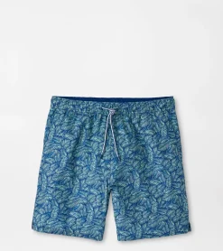 Clearance Peter Millar Tropical Shade Swim Trunk Summer Meadow