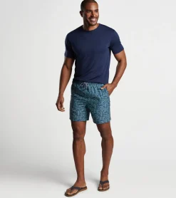 Clearance Peter Millar Tropical Shade Swim Trunk Summer Meadow