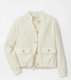 Hot Peter Millar Valletta Effortless Bomber Jacket Ivory