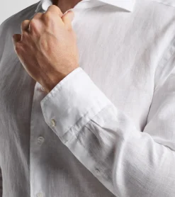 Fashion Peter Millar Veneto Linen Sport Shirt Atlantic Blue