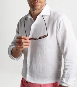 Fashion Peter Millar Veneto Linen Sport Shirt Atlantic Blue