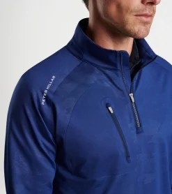 Online Peter Millar Verge Logo Camo Performance Quarter-Zip Sport Navy