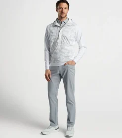 Sale Peter Millar Weld Brushstroke Camo Half Snap Hoodie White