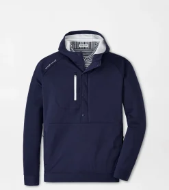 Outlet Peter Millar Weld Half Snap Hoodie Navy