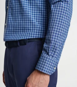 Discount Peter Millar Whipple Performance Poplin Sport Shirt Navy
