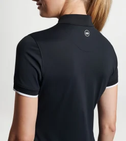 New Peter Millar Whitworth Sport Mesh Polo Black